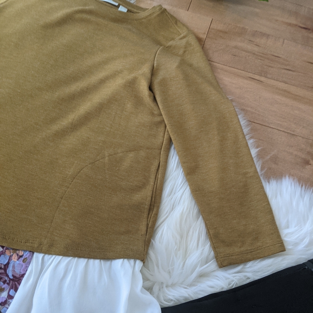 LOGO - Terry Top with Poplin Ruffle Hem - Picture 9 of 12